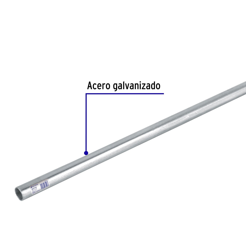 TRU- TUBO 1/2" DE ACERO GALVANIZADO 3M PARA PARED DELGADA