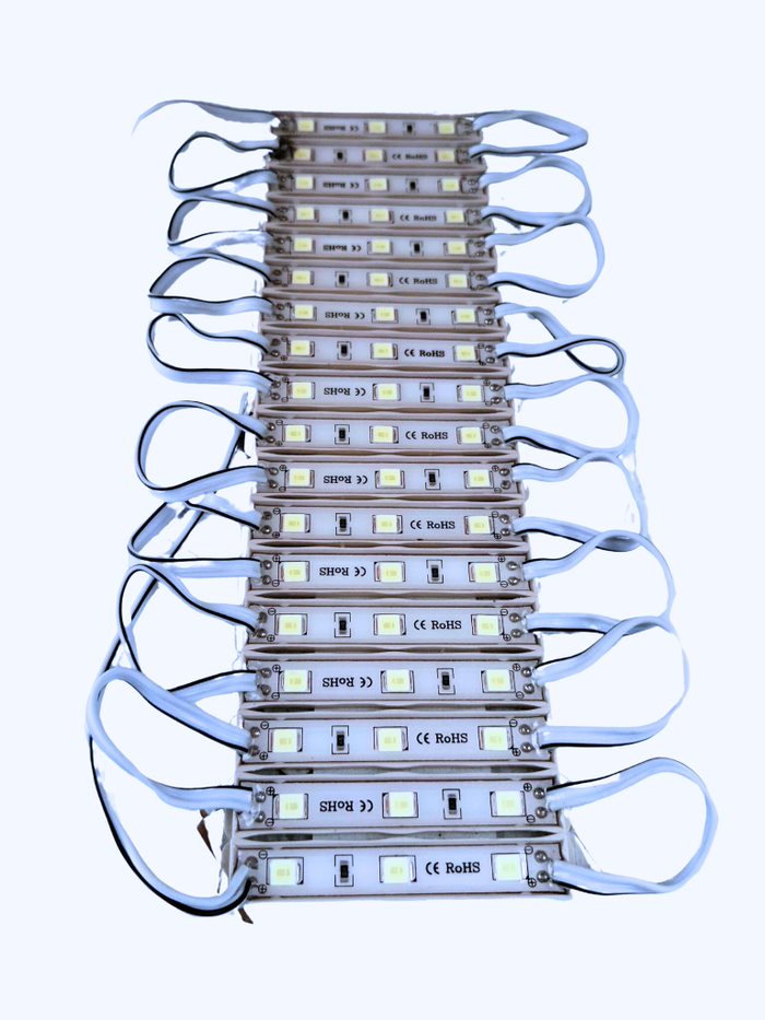 ML - 20pz Modulo De 3 Led 12v 5054 Sin Lupa Luz Blanco Frio