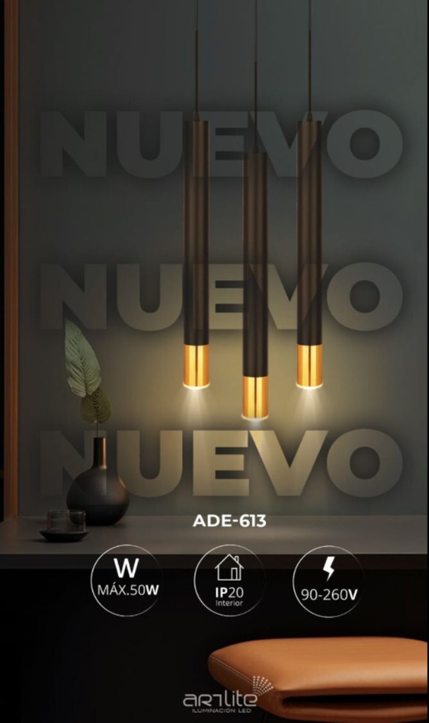 INN- LUMINARIA COLGANTE CILINDRO GU10 CORTE DIAGONAL