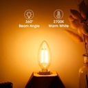 AKS- FOCO LED FILAMENTO VELA 2W LUZ CÁLIDA E27