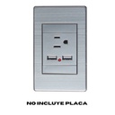 LCK- 2 TOMAS DE USB Y CONTACTO PLATEADO