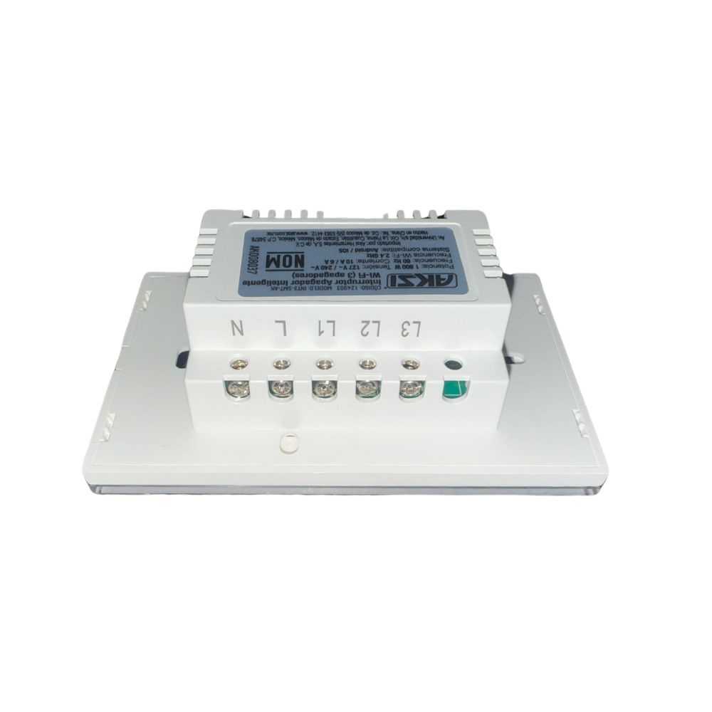 AKS - PLACA INTERRUPTOR APAGADOR INTELIGENTE WIFI, 3 APAGADORES