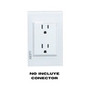 LCK- PLACA METÁLICA DE 3 MÓDULOS CRISTAL BLANCO
