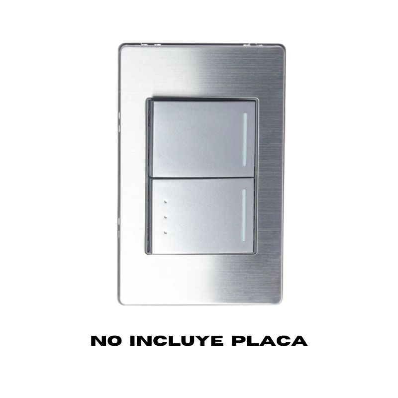 LCK- INTERRUPTOR DE ESCALERA DE 1.5 MÓDULOS PLATEADO