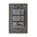 LCK - PLACA PLANA CON 2 INTERRUPTORES SENCILLOS Y 1 CONTACTO DE 1 MÓDULO FLAT NEGRO
