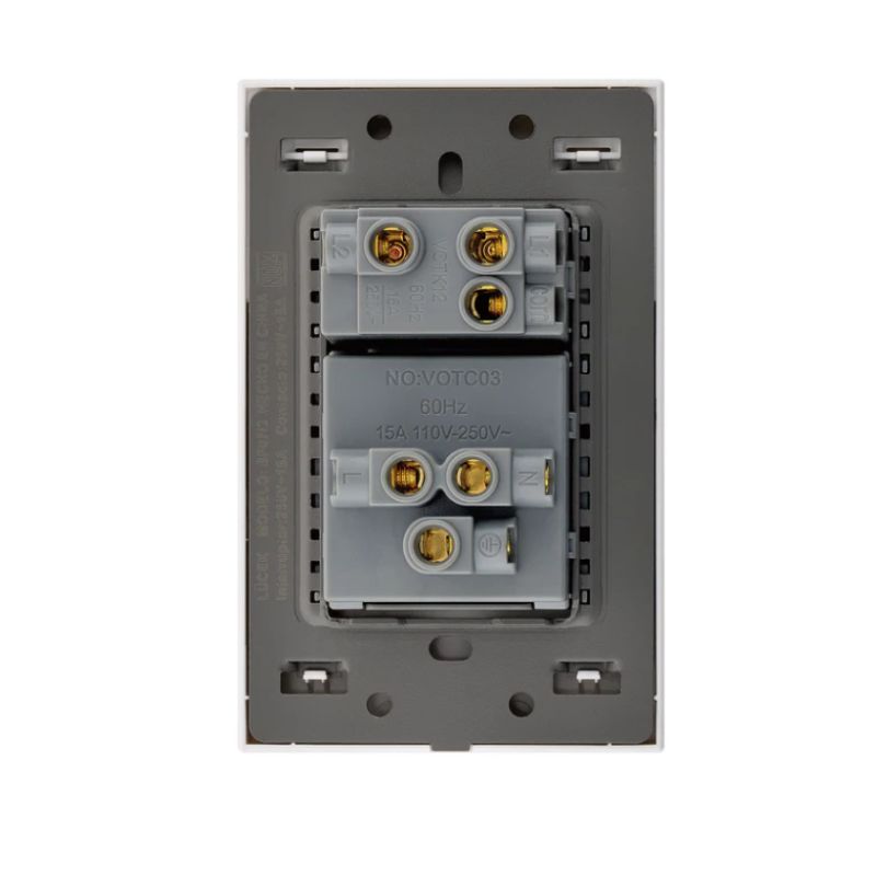 LCK -  PLACA PLANA CON 1 INTERRUPTOR DE ESCALERA Y 1 CONTACTO DE 1.5 MÓDULOS FLAT