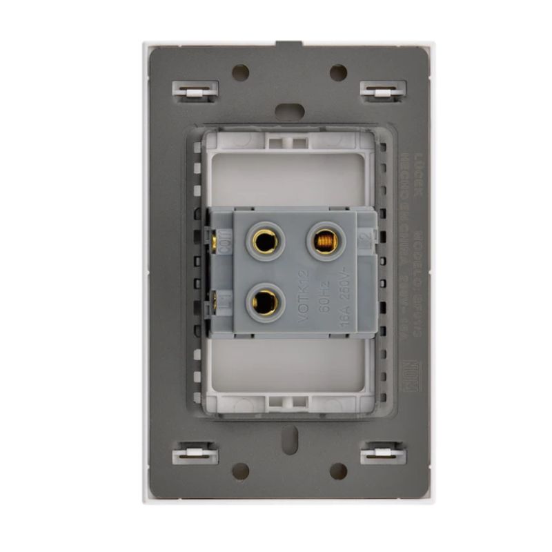 LCK - PLACA PLANA CON 1 INTERRUPTOR DE ESCALERA DE 3 MÓDULOS FLAT BLANCO