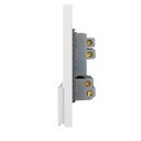 LCK - PLACA PLANA CON 1 INTERRUPTOR DE ESCALERA Y 1 CONTACTO DE 1.5 MODULOS FLAT BLANCO