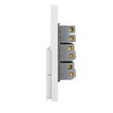 LCK - PLACA PLANA CON 2 INTERRUPTORES DE ESCALERA Y 1 CONTACTO DE 1 MODULO FLAT BLANCO