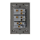 LCK - PLACA PLANA CON 2 INTERRUPTORES DE ESCALERA Y 1 CONTACTO DE 1 MODULO FLAT BLANCO