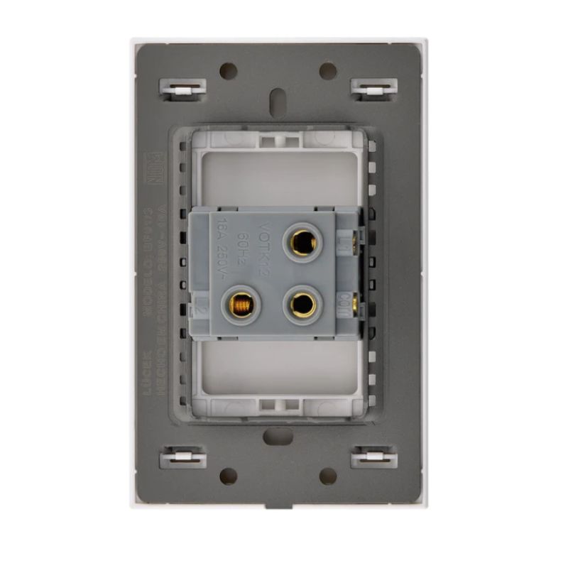 LCK - PLACA PLANA CON 1 INTERRUPTOR DE ESCALERA DE 3 MÓDULOS FLAT PLATEADO