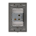 LCK - PLACA PLANA CON 1 INTERRUPTOR DE ESCALERA DE 3 MÓDULOS FLAT PLATEADO