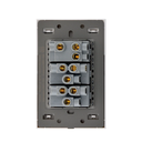 PLACA PLANA CON 1 INTERRUPTOR DE ESCALERA Y 2 CONTACTOS DE 1 MODULO FLAT NEGRO