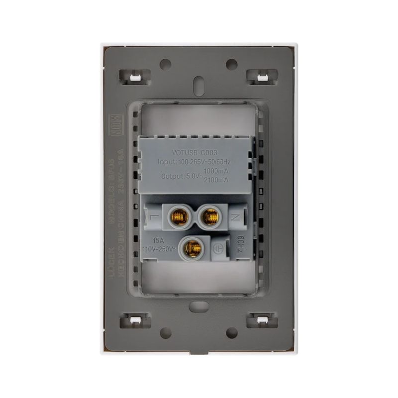 LCK - PLACA PLANA CON 1 CONTACTO Y 2 ENTRADAS DE USB FLAT BLANCO