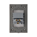 LCK - PLACA PLANA CON 1 CONTACTO Y 2 ENTRADAS DE USB FLAT PLATEADO