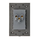LCK - PLACA PLANA CON 2 MODULOS Y 2 ENTRADAS DE USB FLAT PLATEADO