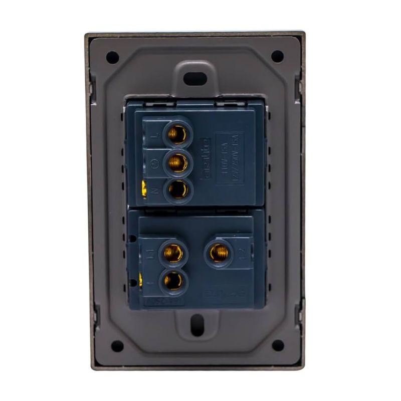 INN - PLACA  CON 1 CONTACTO SENCILLO Y 1 APAGAOR 3 VIAS NEGRO