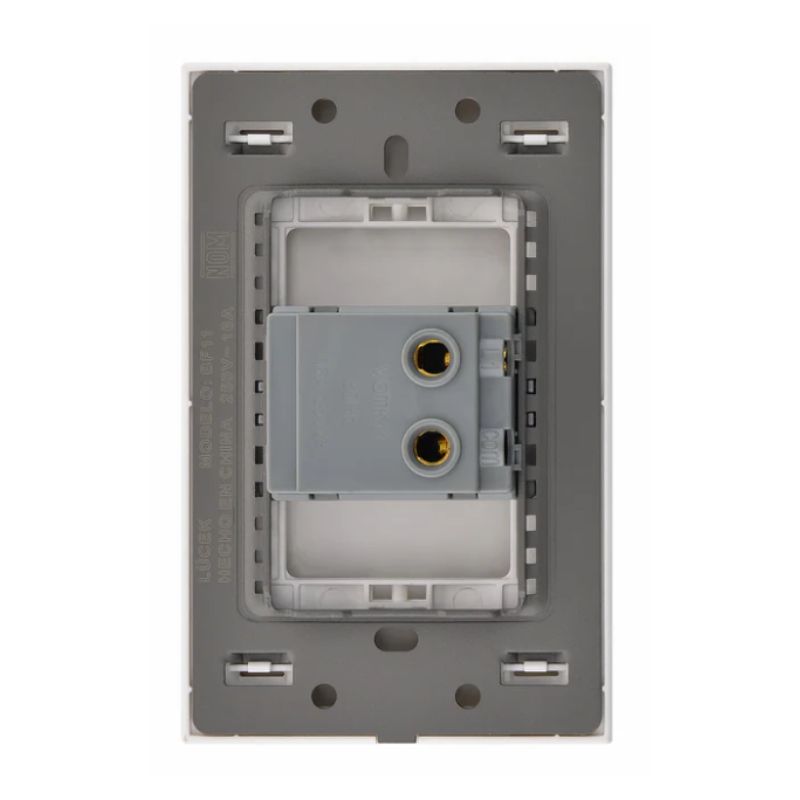 LCK - PLACA PLANA CON BOTON TIMBRE DE 3 MODULOS FLAT NEGRO