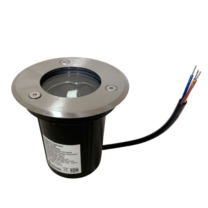 KIT - LUMINARIA P/PISO DE ACERO INOXS. Mr16 C/FOCO LED LE-010  7w o 5W