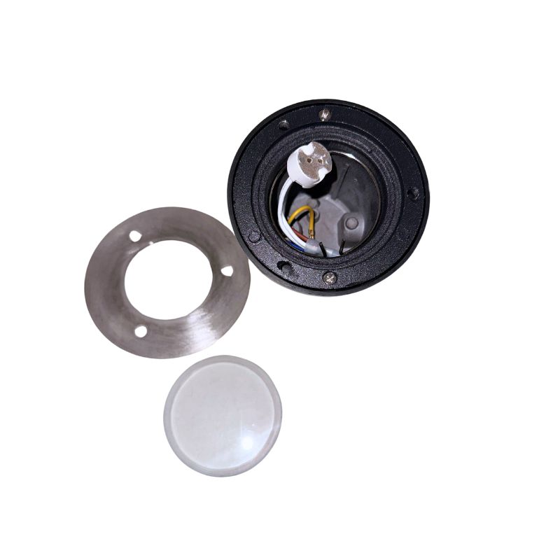 KIT - LUMINARIA P/PISO DE ACERO INOXS. Mr16 C/FOCO LED LE-010  7w o 5W