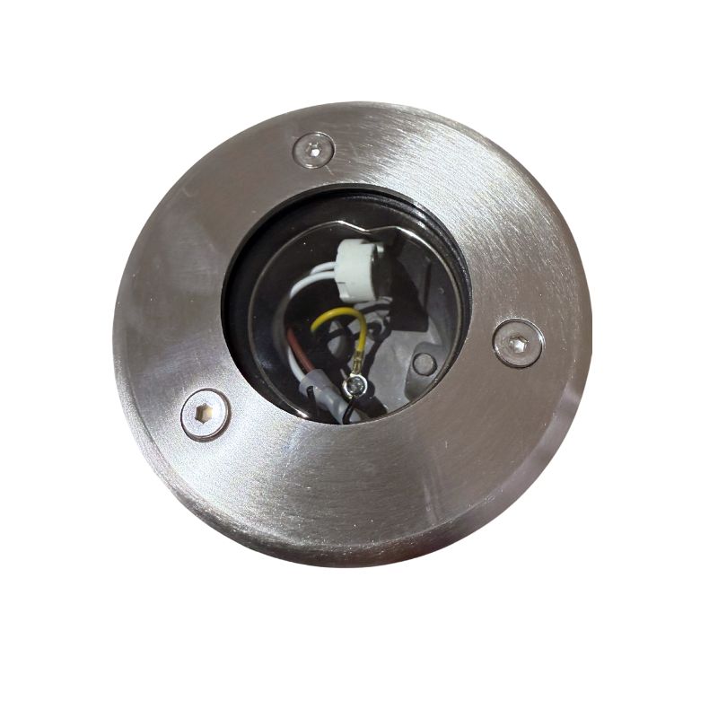 KIT - LUMINARIA P/PISO DE ACERO INOXS. Mr16 C/FOCO LED LE-010  7w o 5W