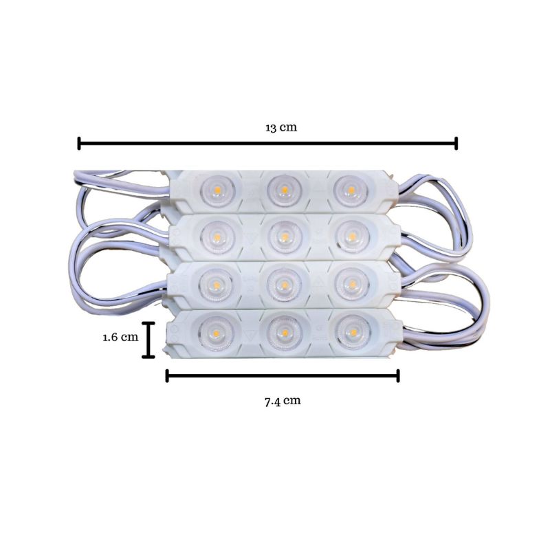 20pz Módulos 3 Led P/ Exterior Con Lupa 110v Directo Blanco cálido