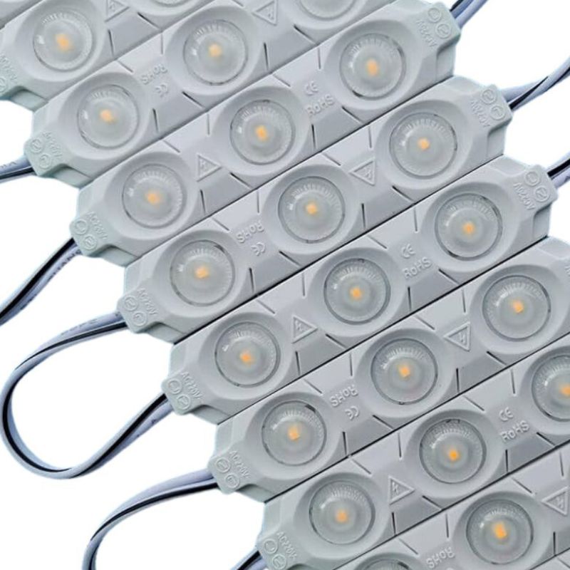 20pz Módulos 3 Led P/ Exterior Con Lupa 110v Directo Blanco cálido