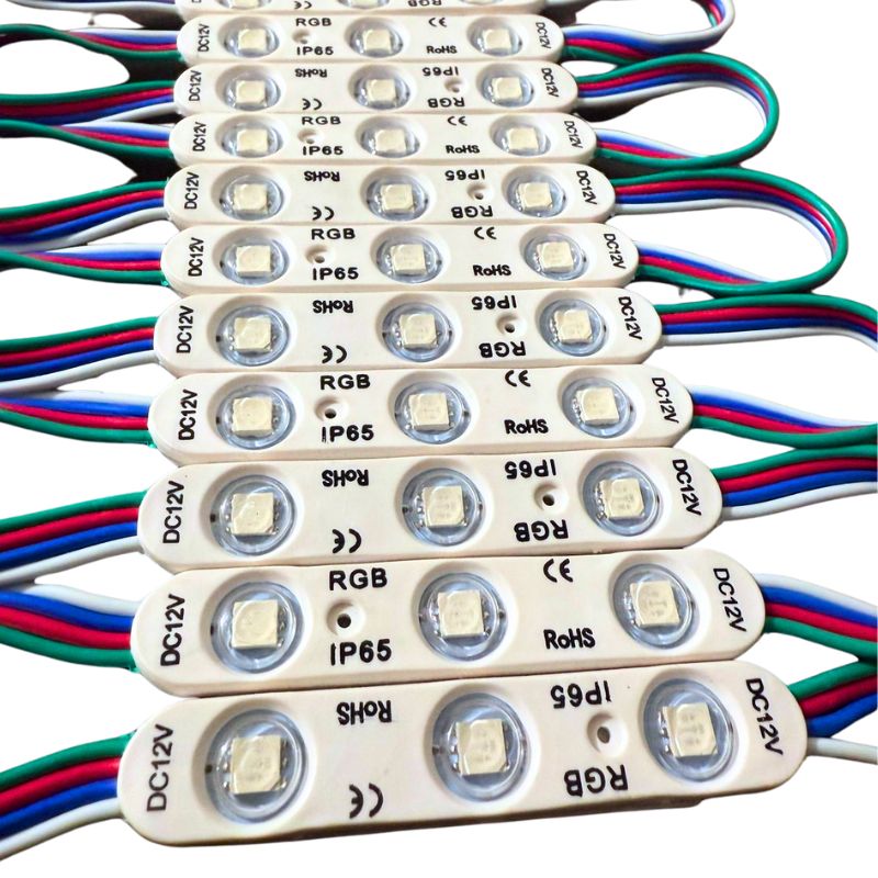 20pz Módulos Led Rgb Multicolor Con Lupa 12v