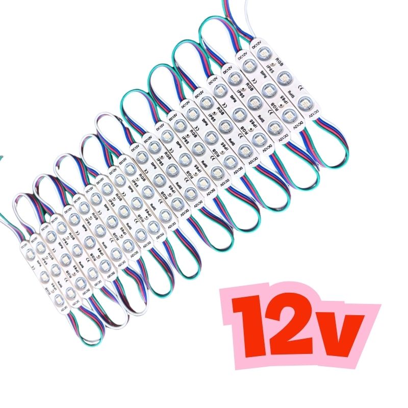 20pz Módulos Led Rgb Multicolor Con Lupa 12v