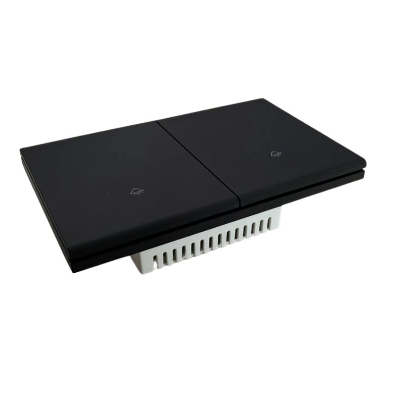INN - PLACA LUXURY SMART WiFi BT APAGADOR DE 2 INTERRUPTORES NEGRO