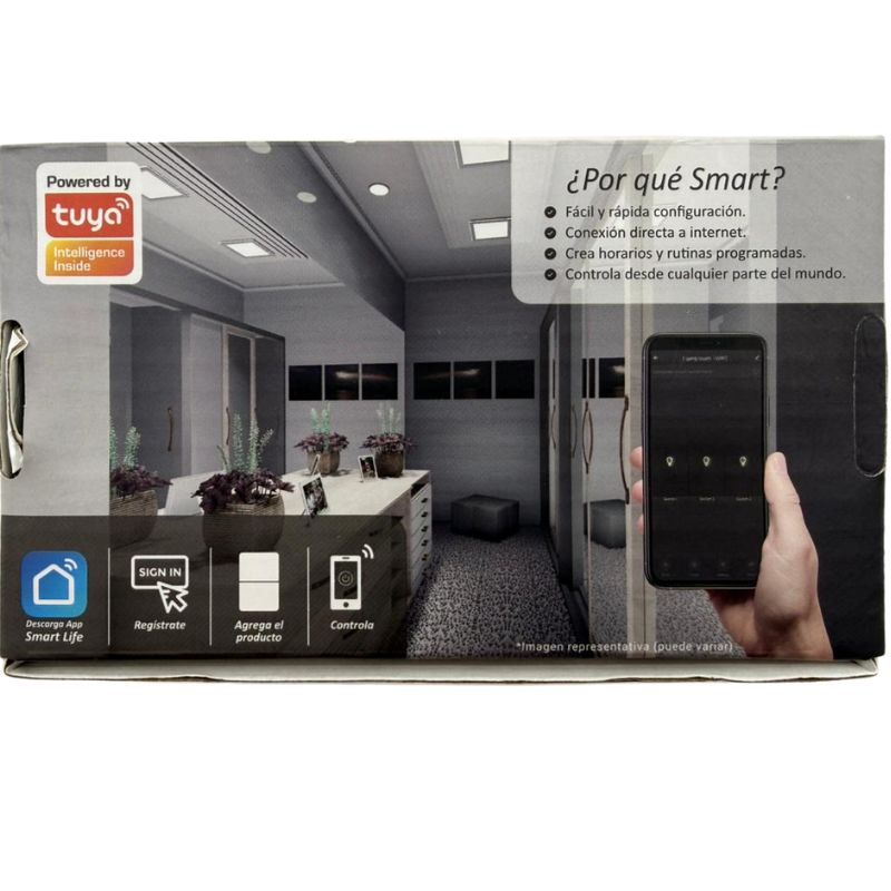 INN - PLACA LUXURY SMART WiFi BT APAGADOR DE 2 INTERRUPTORES BLANCA