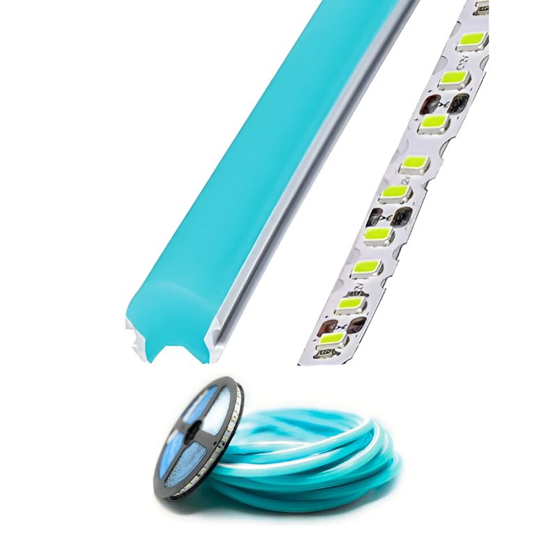 GX- TIRA NEON 2da GEN 12V 120L/M 1M 6MM AZUL HIELO