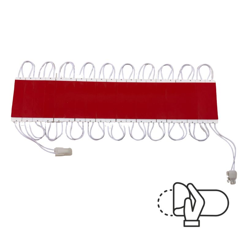 10pz Módulos Led C/ Lupa 110v Azul Transparente