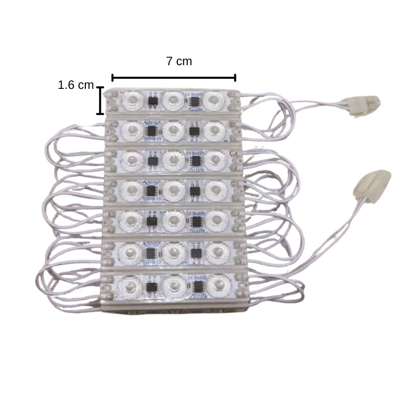 10pz Módulos Led C/ Lupa 110v Rojo Transparente