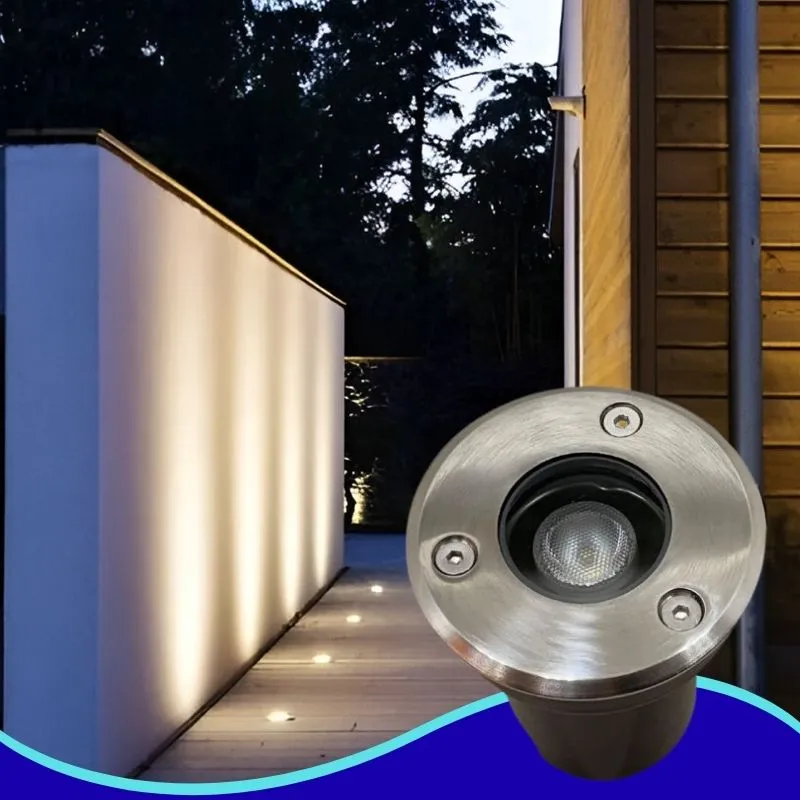 INN- EMPOTRABLE DE PISO LED MINI CON FOCO INCLUIDO 1W EXT B. FRIO