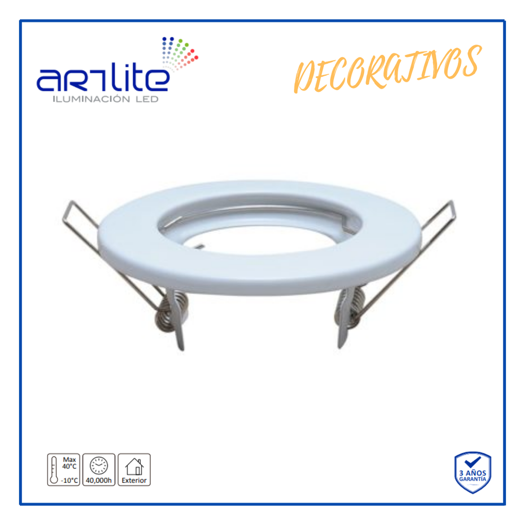 [ADE-102] INN- EMPOTRABLE FIJO ARO METALICO BLANCO MR16