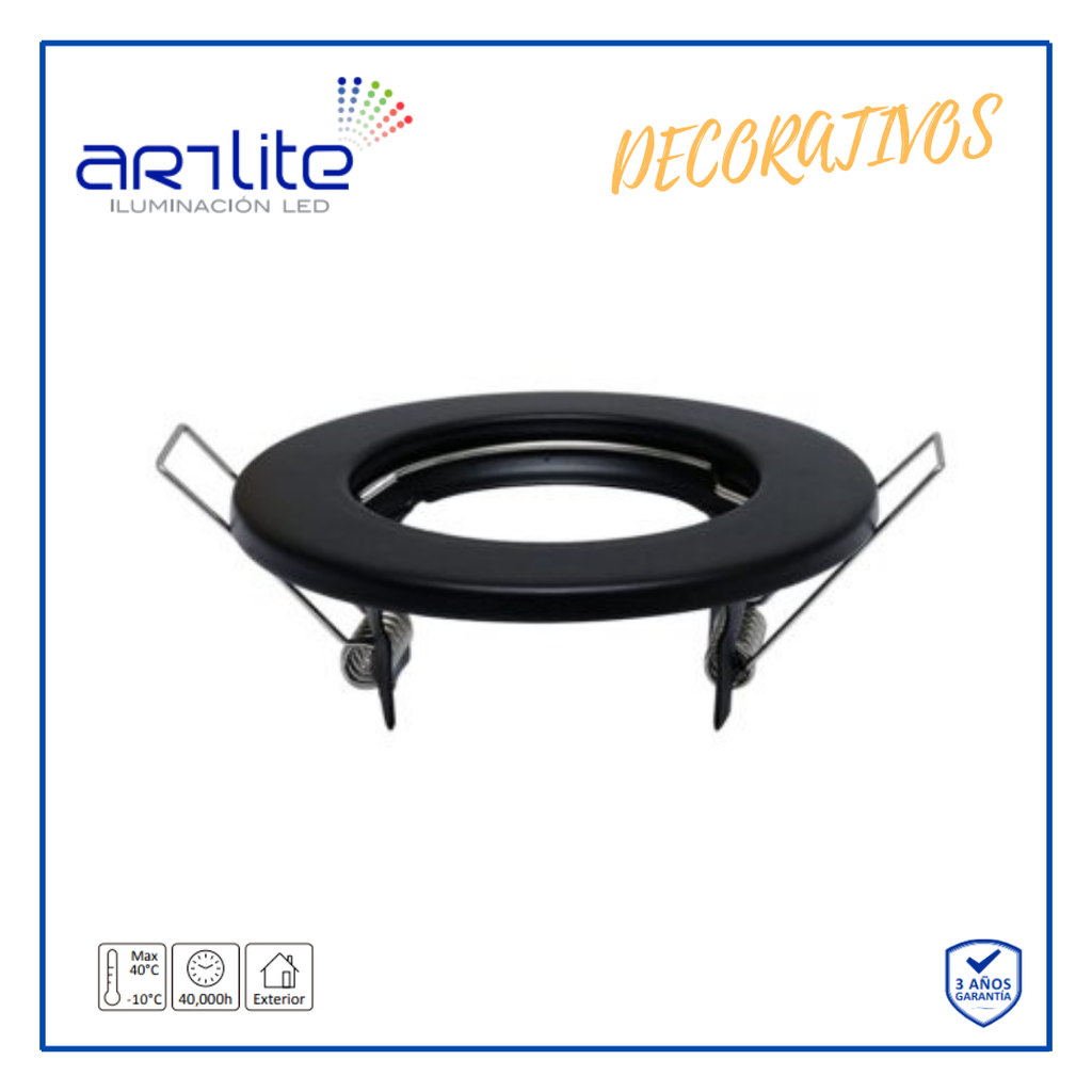 [ADE-101] INN- EMPOTRABLE FIJO ARO METALICO NEGRO MR16