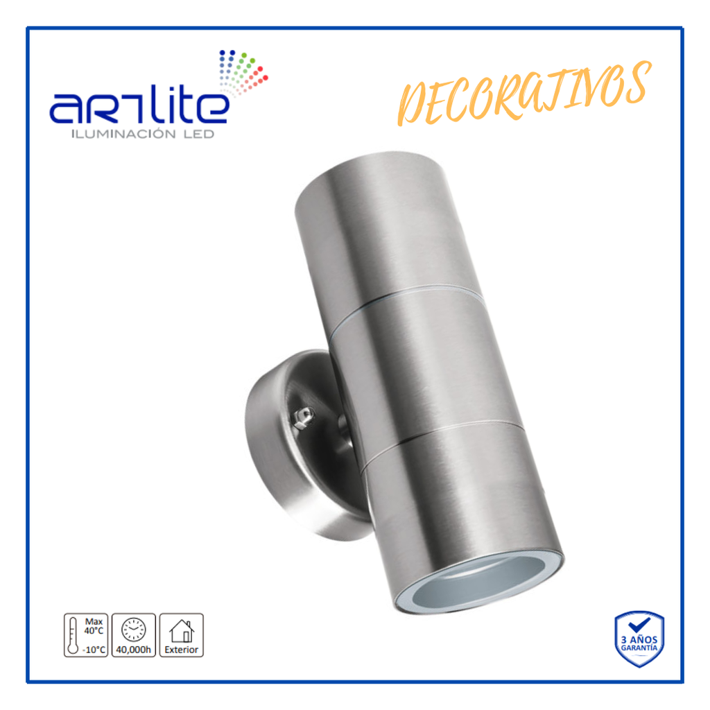 [ADE-013 / YEBD02571] INN- LUMINARIA PARED CILINDRO DOBLE SATIN 2XGU10