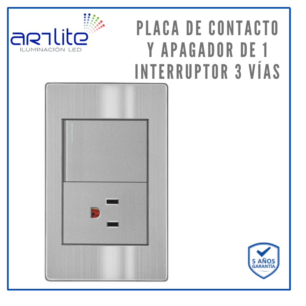APL-105 PLACA 1 CONTACTO Y 1 INTERRUPTOR 3 VIAS SATIN