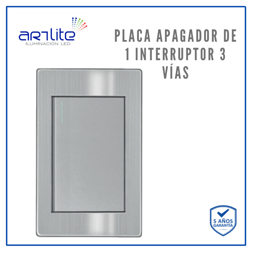 [APL-101] APL-101 PLACA APAGADOR 1 INTERRUPTOR 3 VIAS GRIS