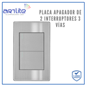 APL-102 PLACA APAGADOR 2 INTERRUPTOR 3 VIAS GRIS