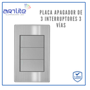 APL-103 PLACA APAGADOR 3 INTERRUPTOR 3 VIAS GRIS