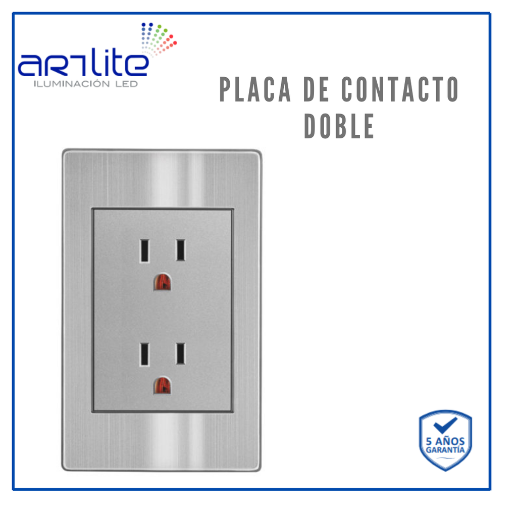 APL-104 PLACA CONTACTO DOBLE ACERO INOX GRIS