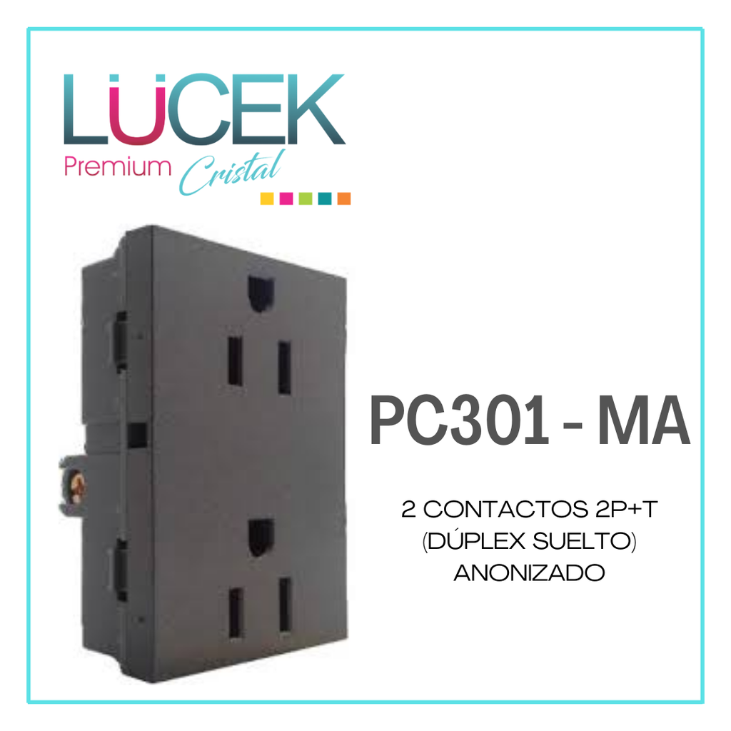 [PC301-MA] LCK- 2 CONTACTO DUPLEX SUELTO ANODIZADO