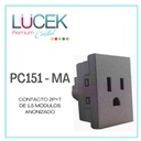 LCK- CONTACTO 2P+T DE 1.5 MÓDULOS ANODIZADO