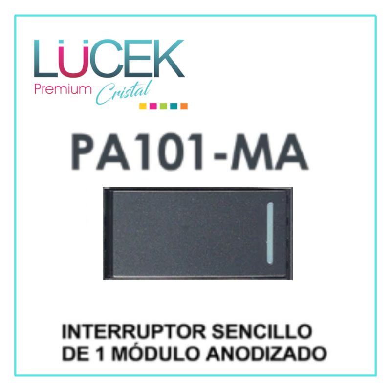 [PA101-MA] LCK- INTERRUPTOR SENCILLO DE 1 MÓDULO ANODIZADO