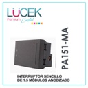 LCK- INTERRUPTOR SENCILLO DE 1.5 MÓDULOS ANODIZADO