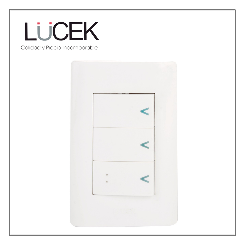 [BA03/3B] LCK- PLACA CON 2 INTERRUPTORES SENCILLOS Y 1 ESCALERA DE 1 MÓDULO