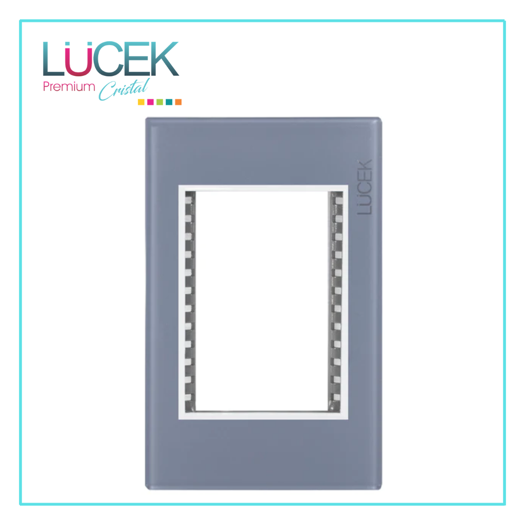 [PP030-KG] LCK- PLACA METÁLICA DE 3 MÓDULOS COLOR GRIS
