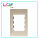 LCK- PLACA METÁLICA DE 3 MÓDULOS DORADA MARFÍL